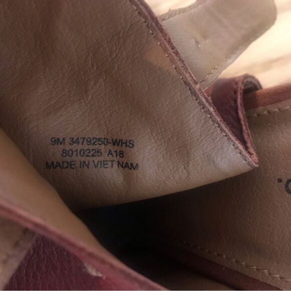 Frye Chestnut Brown Sling Back peep toe Chunky Leather Heels - Picture 8 of 9